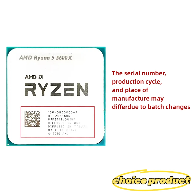 CPU Processor AMD Ryzen 5 5600X 3.7GHz Six-Core Twelve-Thread 7NM 65W L3 = 32M Socket AM4