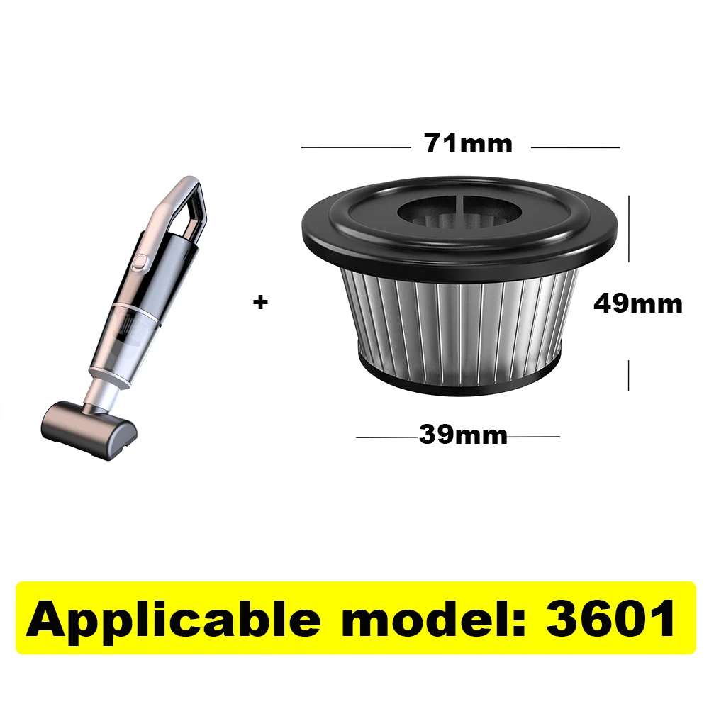 

Черный фильтр для пылесоса 3601, автомобильный и бытовой двухцелевой фильтр из нержавеющей стали, 1 шт.