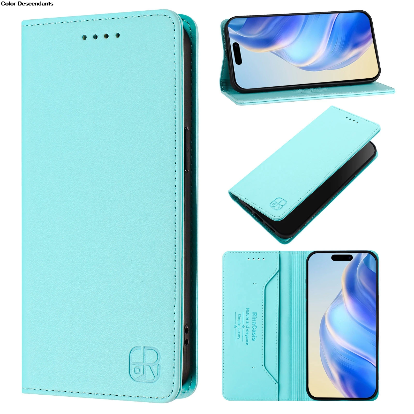 Luxury Leather Magnetic Wallet Case with Card Slots and Shockproof Protection
