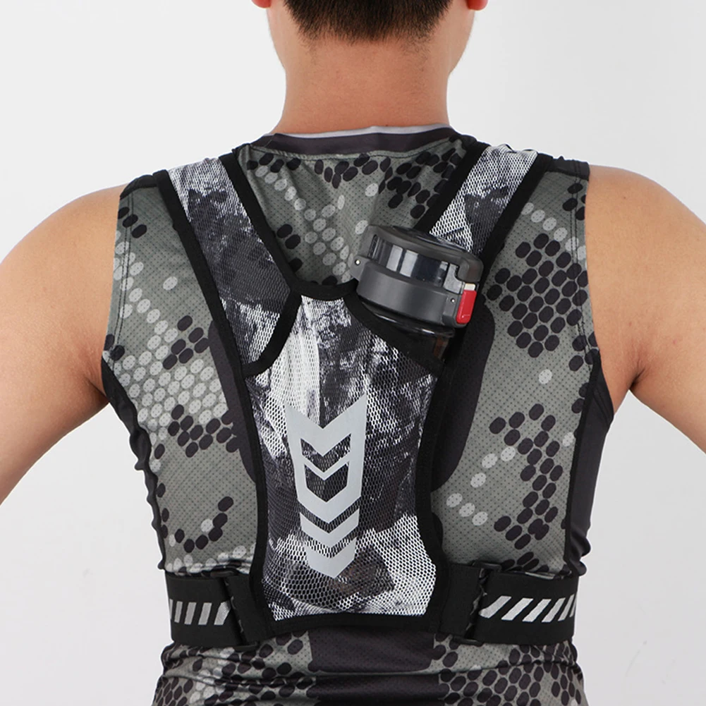 Reflective Hydration Backpack Mesh Breathable Sports Water Bag Lightweight Elastic Women Men Large Capacity for Outdoor Bicycle
