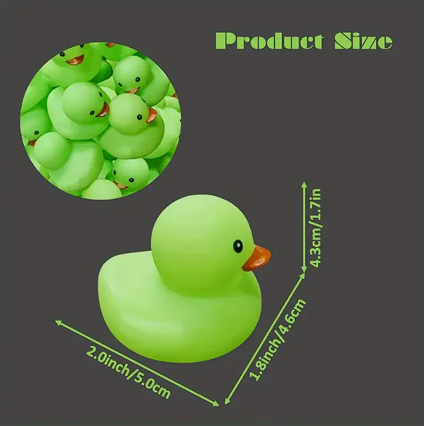 10-200pcs Green Rubber Duck Bath Toys, Mini Squeak Ducks Bulk for