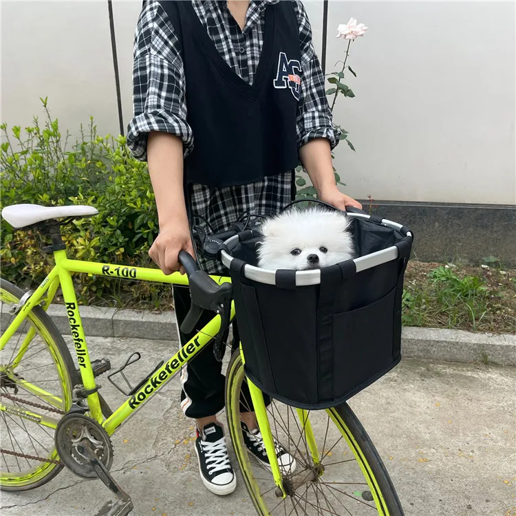 Title 4, Pet Bicycle Bag Carrier Fold Bike Basket Seat H...