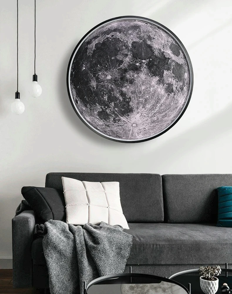Modern Moon Wall Lamp LED Blue Sky White Cloud Chandelier Suitable for Bedroom Living Room Porch Children's Room Indoor Li
