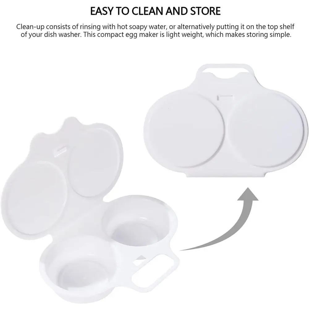 Egg Poacher, Silicone Egg Poacher 2 Cavity Nonstick Poached Egg Maker Microwave Cooker
