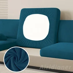 Plush Velvet Sofa Cushion Slipcover - Pet-Friendly Chair Seat Protector & Home Decor Accessory - Back Cushion Cover (Lake blue)