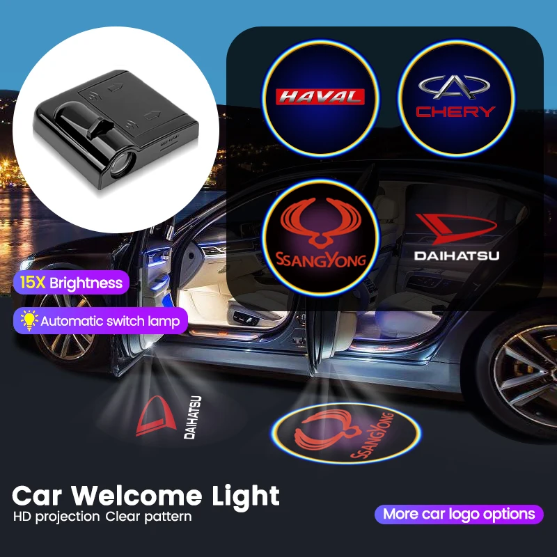 Car Door Logo Light Lamp Wireless Laser Projector Auto