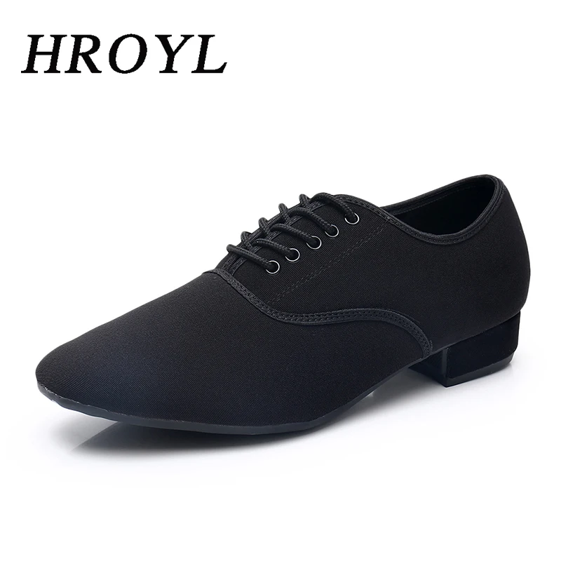 HROYL Men Dance Shoes Boys Ballroom Latin shoes Breathable Fabric