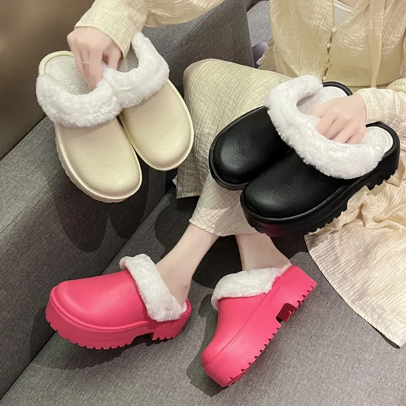

2023 Factory Wholesale Cotton slippers for women in winter indoor cute thick soles warm cotton household plush shoes