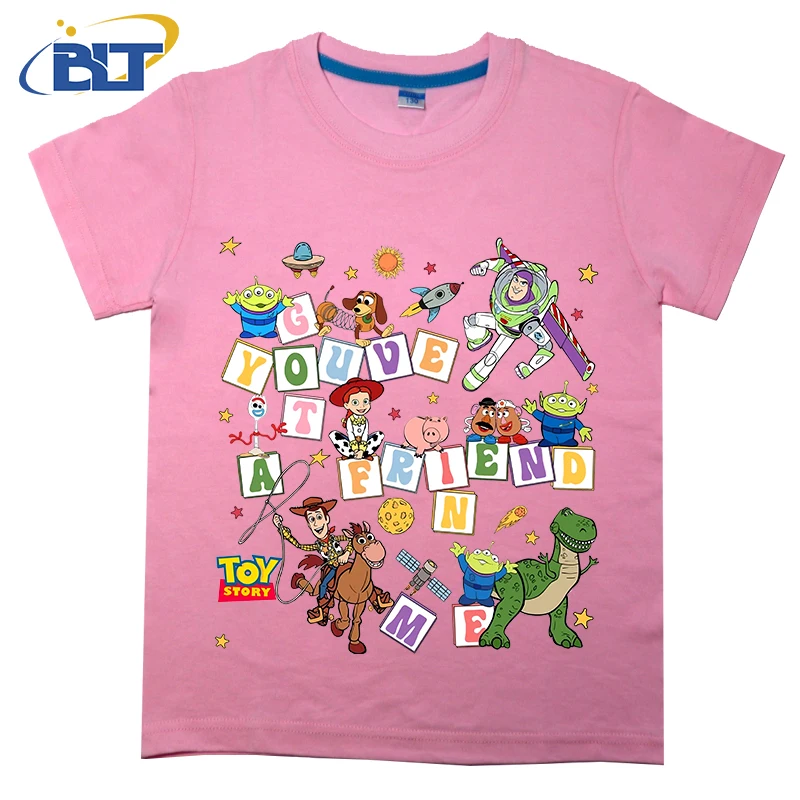 Disney Toy Story printed kids T-shirt pure cotton short-sleeved cartoon top for boys and girls 3