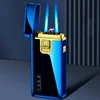 2025 New Men's Flame Gas Electric Dual Purpose Metal Windproof Lighter Creative USB Butane Gas Double fire Lighter Men's Gift 2