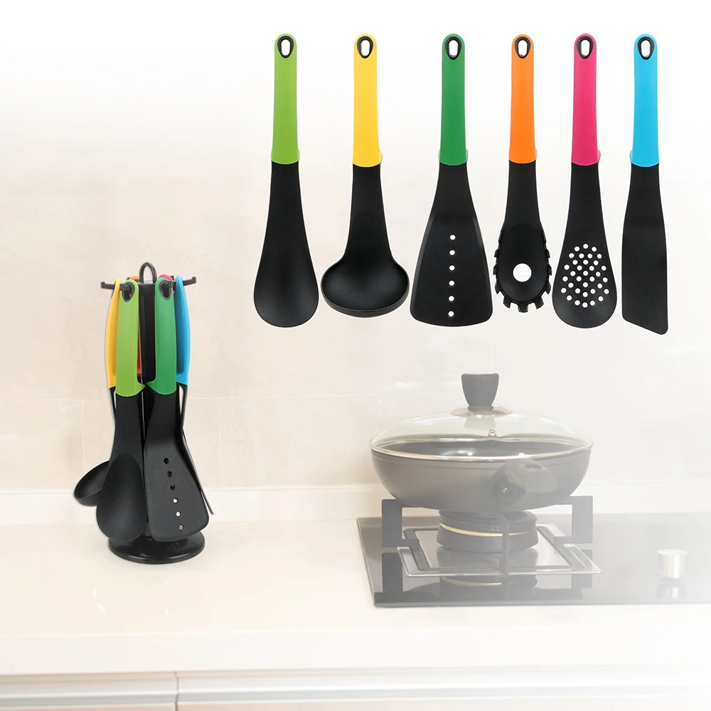 

Nylon Kitchenware 6 Pcs/set Non-stick Cooking Tools Colorful Cooking Utensils Kitchen Accessories Flat Spatula Soup Colander