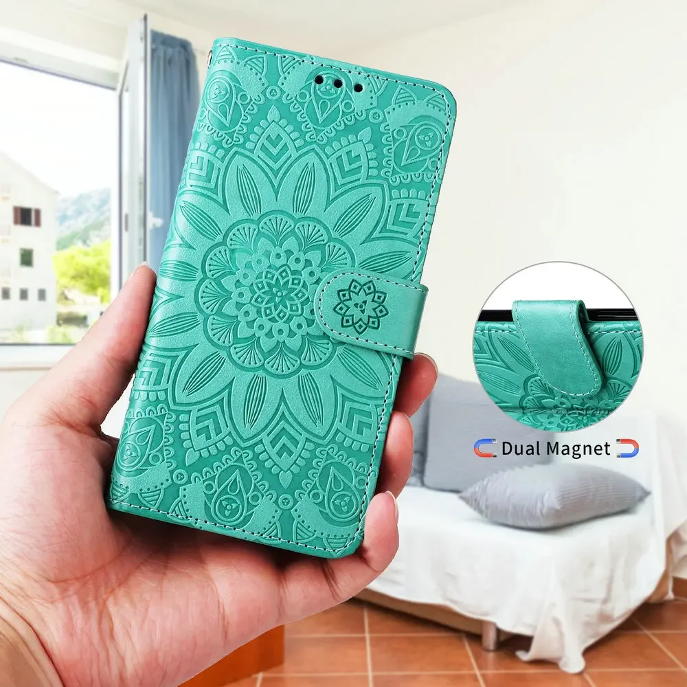 Luxury Leather Floral Book Phone Case - Elegant Flip Cover