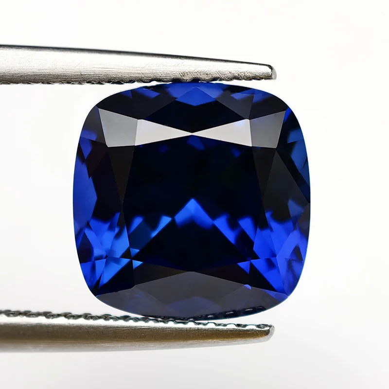 Top Royal Blue Lab Grown Sapphire Gemstone SQ Cushion Shape Synthetic Sapphire Gems Loose Stone With AGL Certificate