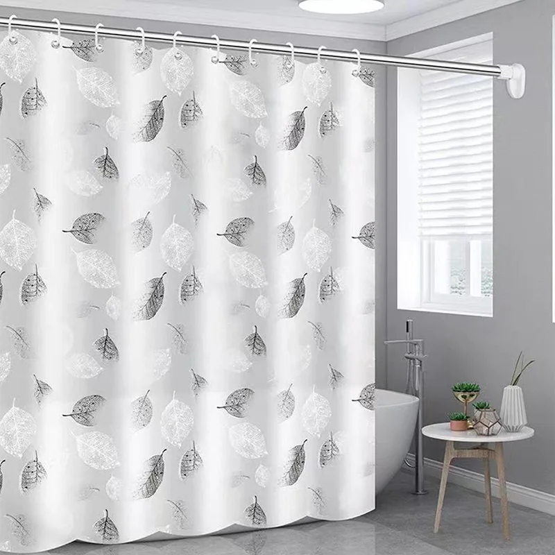 

1Pcs Household Shower Curtain Durable PEVA Waterproof Plastic Rustproof Metal Grommets With Hooks Bathroom Partition Accessories