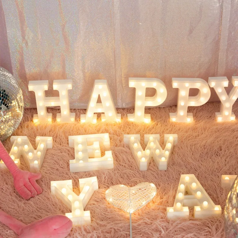 3D Led Night Lamp 26 Letter 0-9 Digital Marquee Sign Alphabet Light Wall Hanging Lamp Indoor Decor Wedding Party Led Night Light