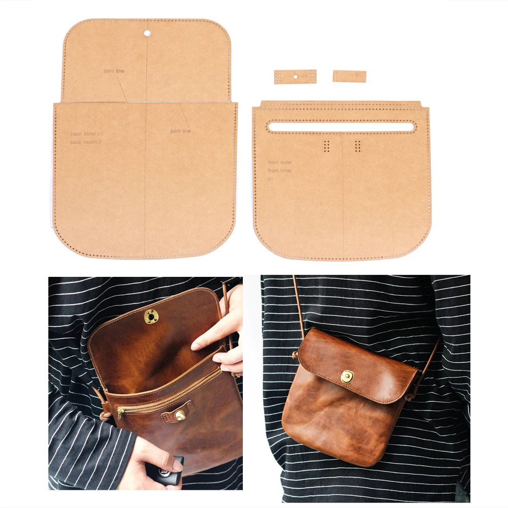 Diy Leather craft Women Shoulder Bag 500gsm Kraft paper Laser Cutting Pattern Hollowed Stencil Template leather craft template,sewing template
