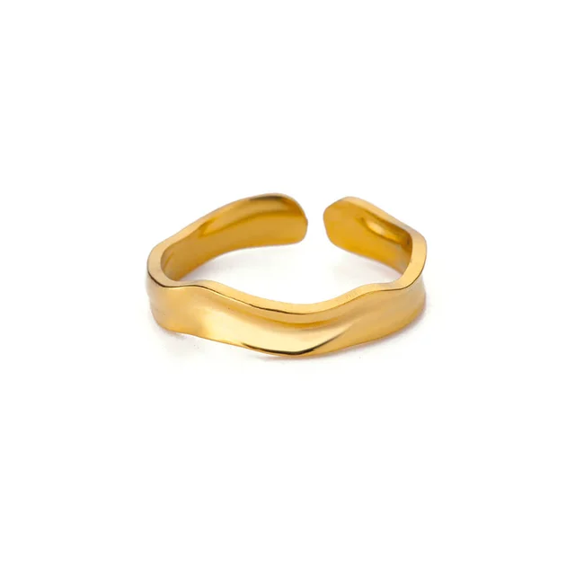 88443-87aae0.png Bagues en acier inoxydable 316L pour femmes, couleur or, anneau ouvert géométrique multicouche, Vintage, étanche, bijoux esthétiques de mariage, cadeau