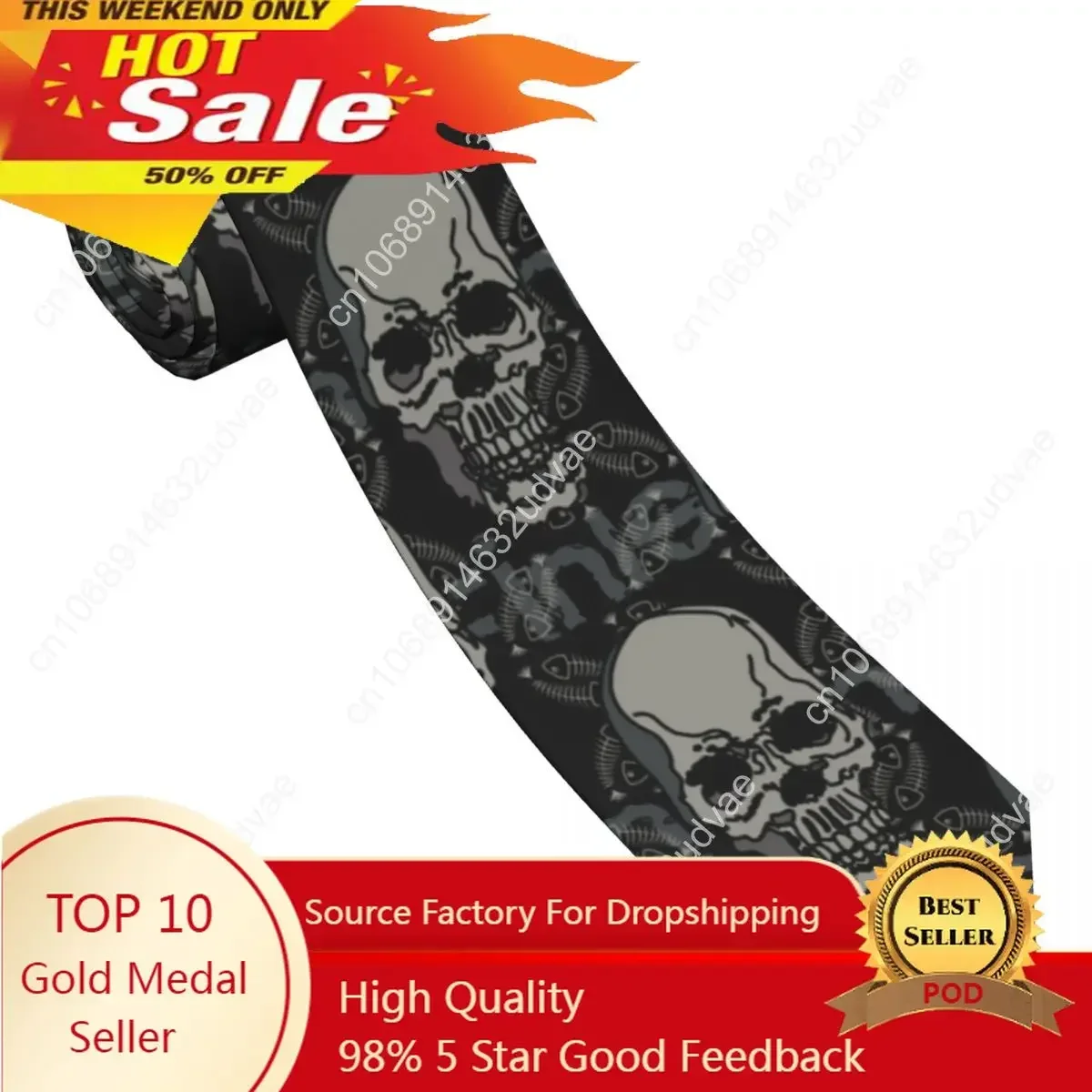 

Casual Arrowhead Skinny Skull And Fish Skeleton Necktie Slim Tie For Men Man Accessories Simplicity For Party Formal Tie