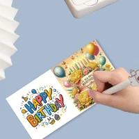 6-Piece/Set DIY Diamond Painting Birthday Card Set, Featuring Unique Flower, Bird, and Pattern Designs, Rhinestone Diamond Paint 6
