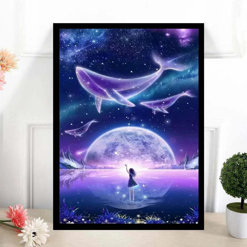 

Diamond ArtProduct Title: Diamond Art Painting & Calligraphy - 2023 New Design, Full Drill, Starry Sky Whale,