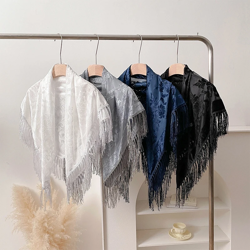 2025 New Versatile Women's Cut Flower Bufanda Gradient Flower Silk Feel Scarf Spring and Autumn Shawl and Wrapped Women's Scarf