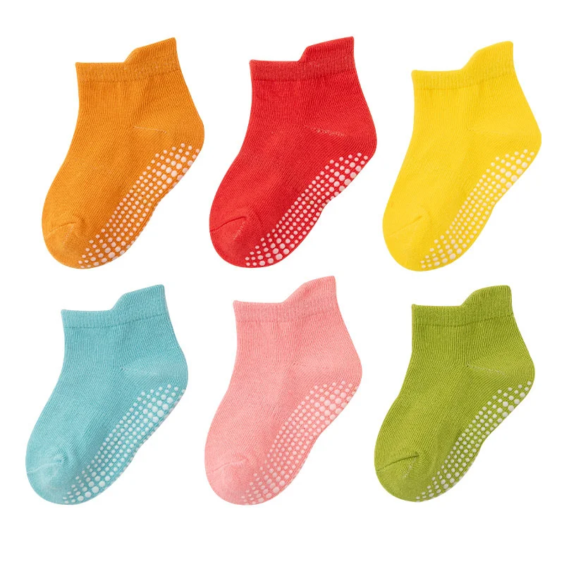 6Pairs/Lot 0-7Years Kids Girls Boys Floor Socks Striped Sport Children's Anti-slip Boat Socks For Boys Spring Autumn Lawadka non slip floor socks,children socks