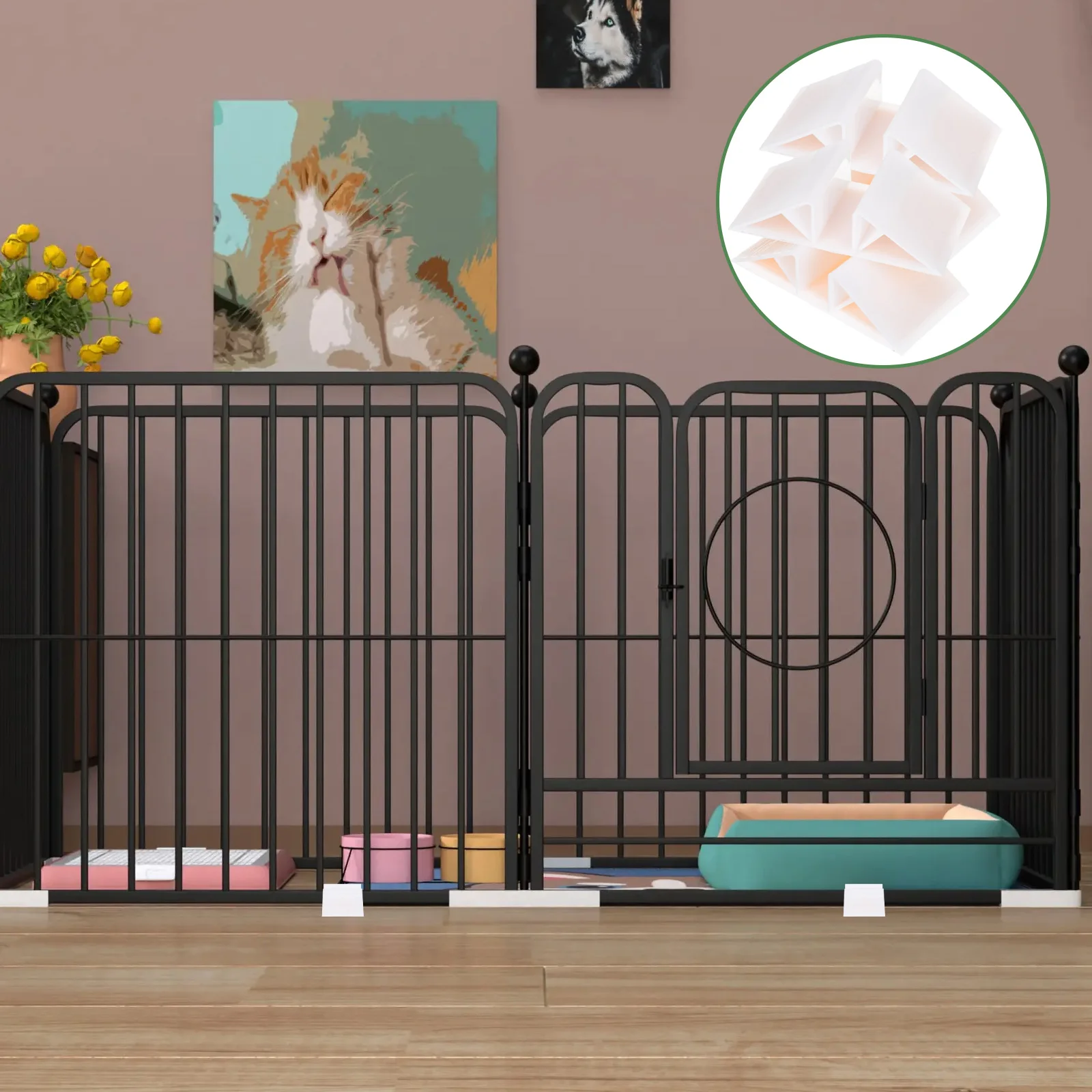 4Pcs Fence Bases Garden Border Fence Supports Courtyard Accessories Dog Braces garden fence base