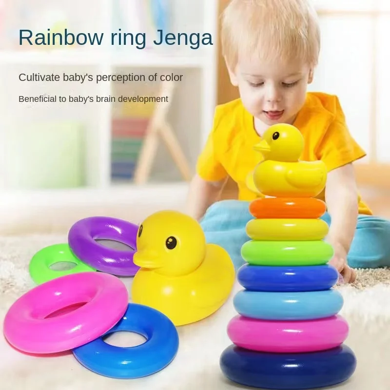 Rainbow circle kindergarten ring circle stacking music early education educational toys 2