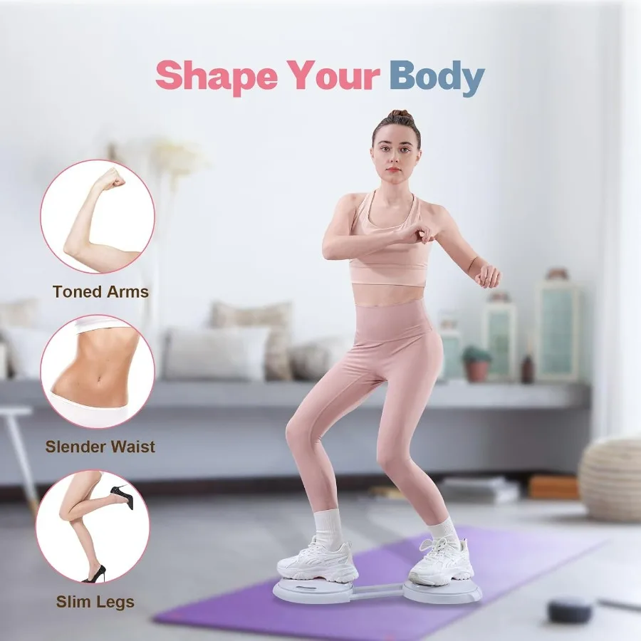 Ab Twister Board, Waist Twister Machine with Counter & Resistance Bands, Adjustable Foot Spacing Waist Twisting Disc for Slimmin