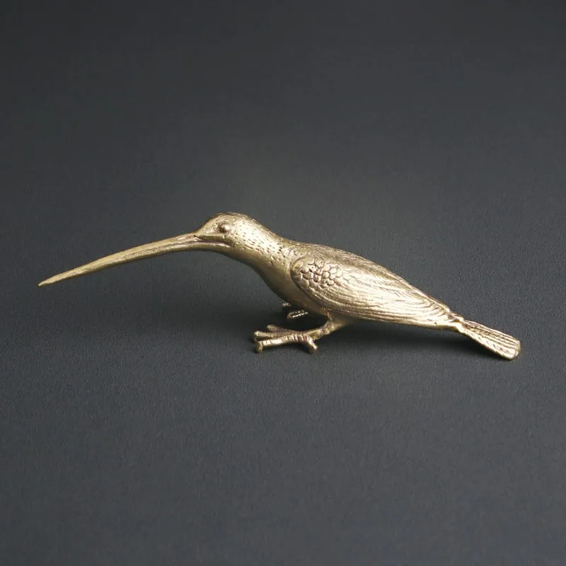 

Antique Brass Annunciation Bird Desktop Ornament Magpie Kingfisher Creative Tea Pet Bronze Crafts