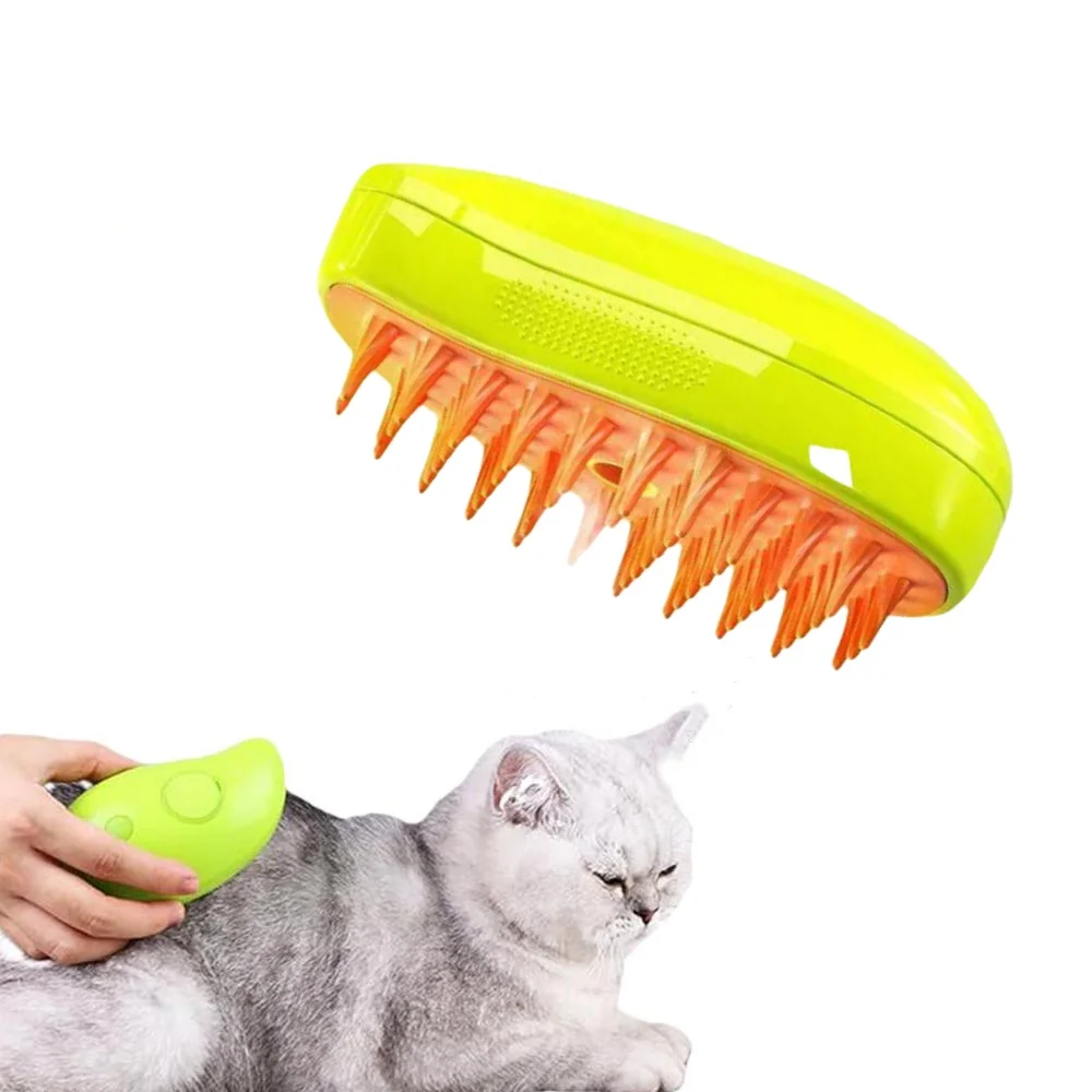 Pet Hair Brush Steamy Electric Spray 3 in1 Dog Steamer Massage Pet Grooming Removing Tangled and Loose Hair