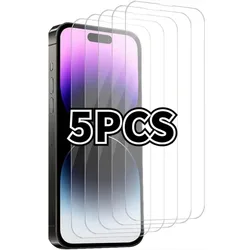 Premium 5 - Pack Full Coverage 9H Tempered Glass Screen Protectors - Tempered glass (iPhone 15 Pro Max)