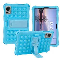 Adjustable Multi - Angle Shockproof Tablet Stand with Soft Silicone Cover for IPlay 60 Mini Turbo (Light Blue)