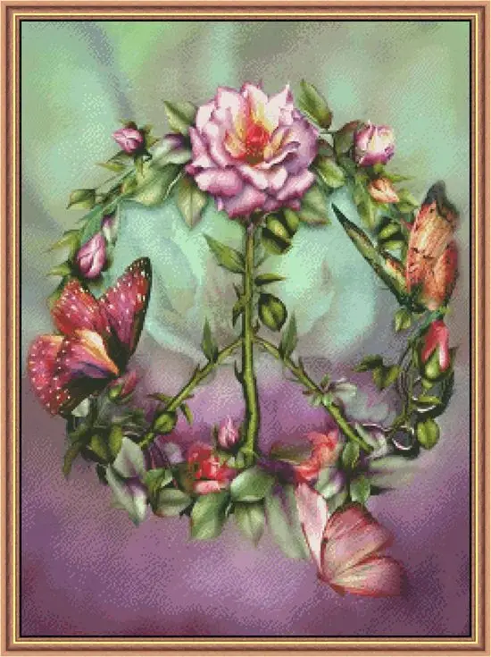 

Gold Collection Counted Cross Stitch Kit Chimera-peace rose wreath 55-71