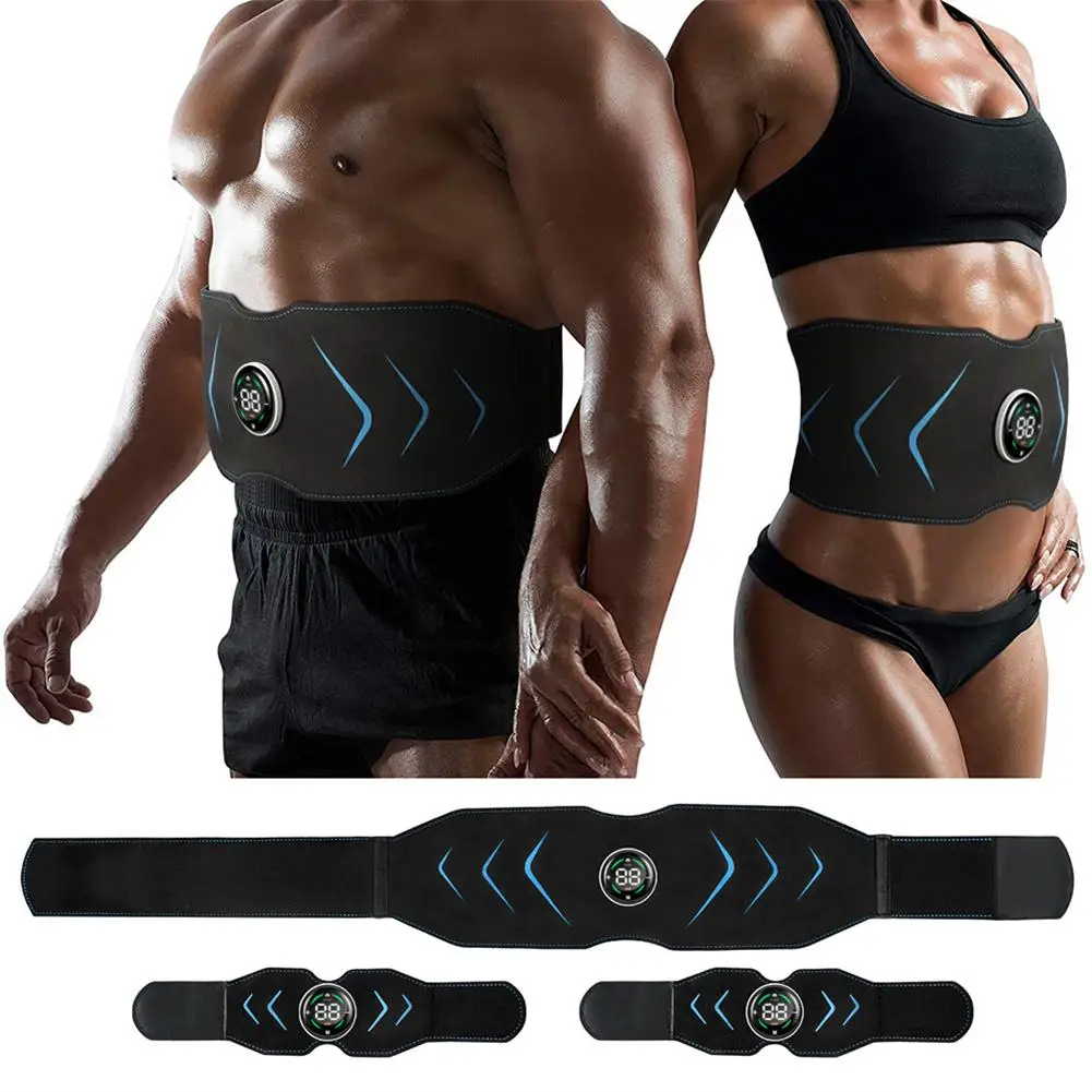 

YFASHION Ems Abdominal Toning Belt Touch Screen Training Waist Belt Massage Belt Home Fitness Equipmentn