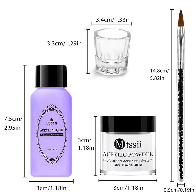 Acrylic Powder Crystal Flower Carve Nail Art Extension Builder Manicure Acrylic Dipping Powder Liquid Tool Kit 4PCS Set nail acrylic liquid nail powder acrylic nail powder nail kit manicure tools nail tools