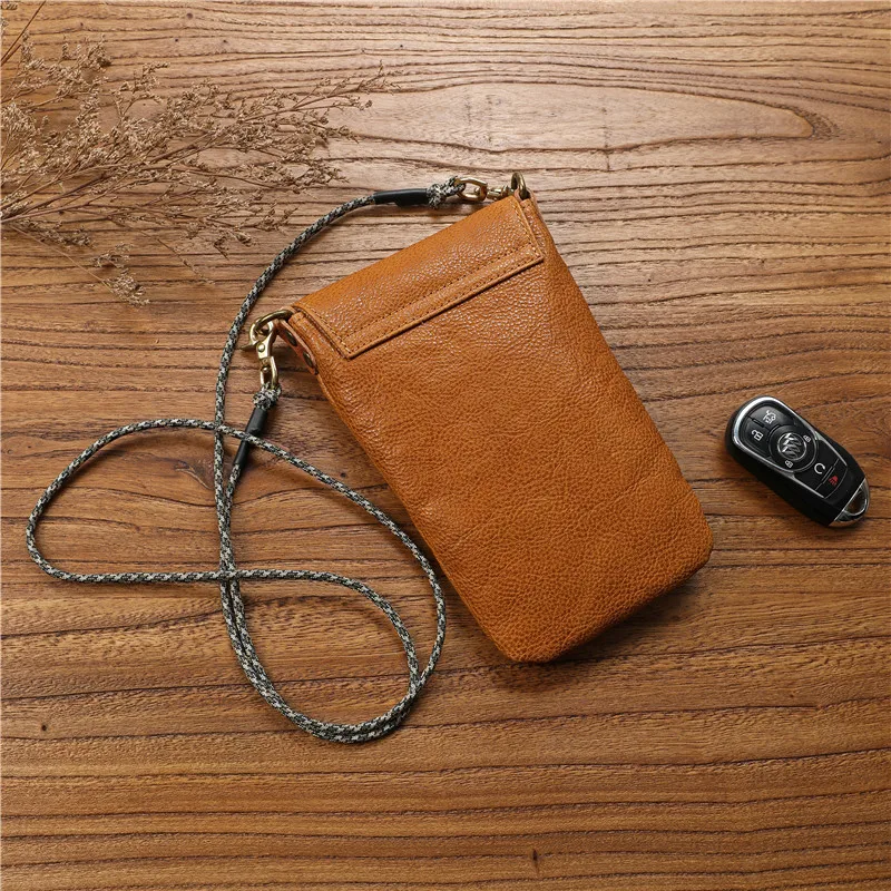 Men's Messenger Bag mens messenger bag Genuine Leather Shoulder Bag For Men Origianal Cowhide Vintage Casual Small Messenger Crossbody Bags Mobile Phone Cellphone Bag