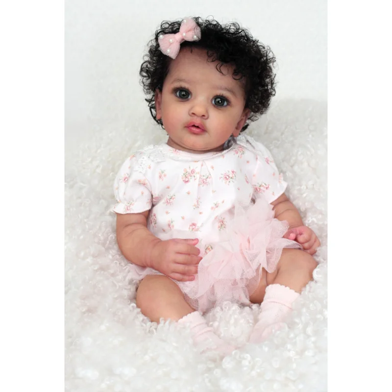 

55cm Reborn Baby Already Painted Finished Doll Ayana with Hand-root Hair Lifelike 3D Skin baby Collectable Dolls