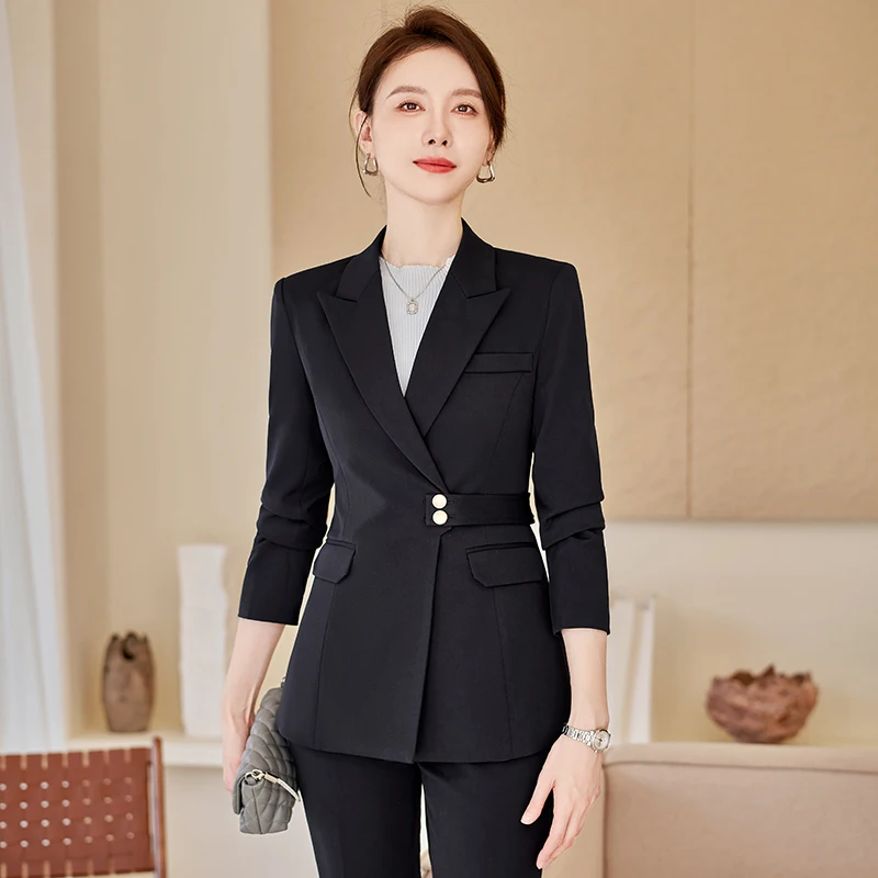 Formal Women Business Suits with Pants and Jackets Coat Professional Work Wear Trousers Set Autumn Winter OL Styles Blazers