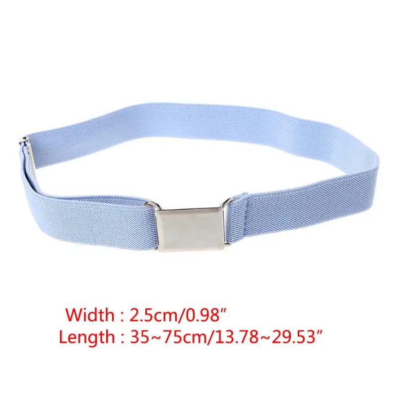 Children Kids Solid Color Unisex Canvas Belts Boys Girls Elastic Belt Adjustable