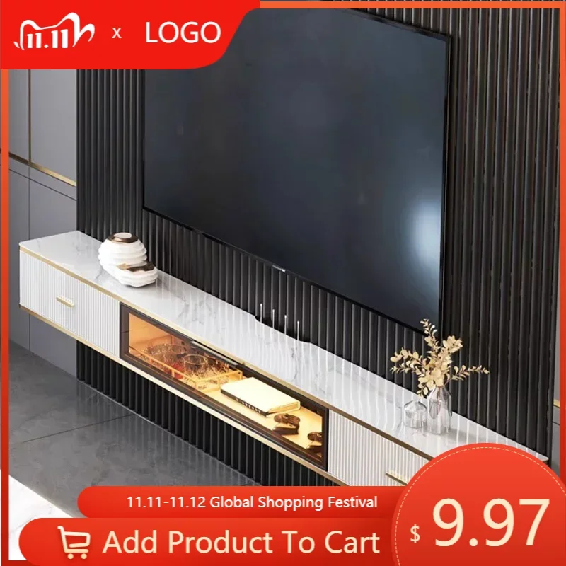 

Modern Living Room TV Cabinet Led Storage Nordic Shelves Floor Television Table White Casa Arredo Salon Furniture MQ50DS