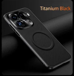 Premium Magnetic Matte PU Leather Case with Metal Lens Frame - OPPO Find X9 Ultra (Black)