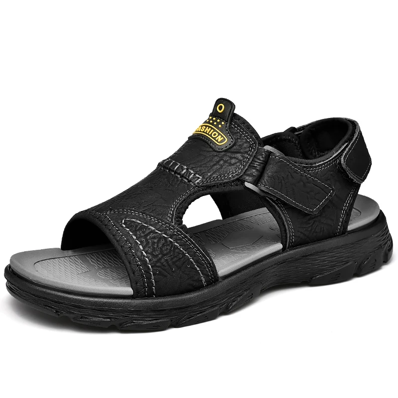 

Outdoor Men's Sandals Breathable Summer Men Shoes Leather Sandalias Beach Sandals Waterproof Hard-wearing Sole Casual Footwear