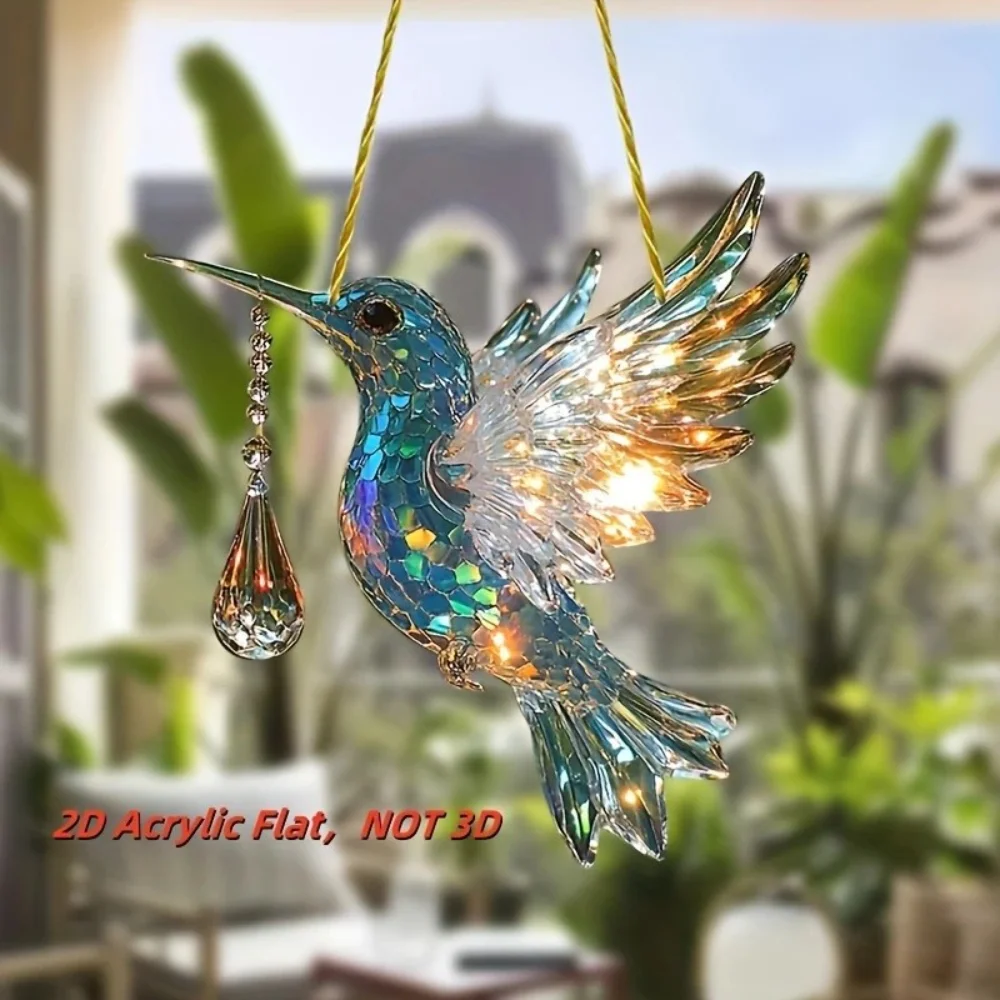 Acrylic Colorful Hummingbird Sun Trap Rainbow Bird 4