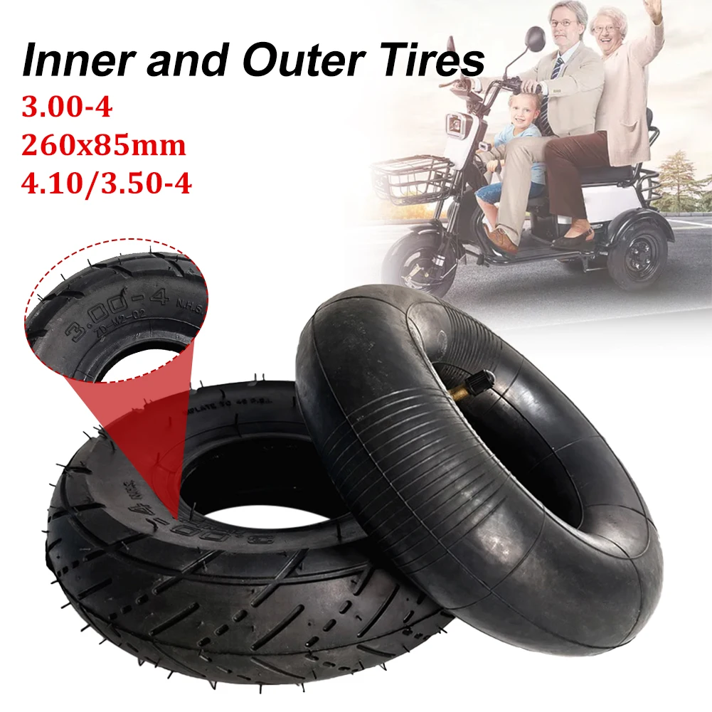 

260x85mm/3.00-4 Tire 10 Inch Replacement Inner Tube Outer Tire 4.10/3.50-4 Electric Scooter Thickened Rubber Inner Outer Tires