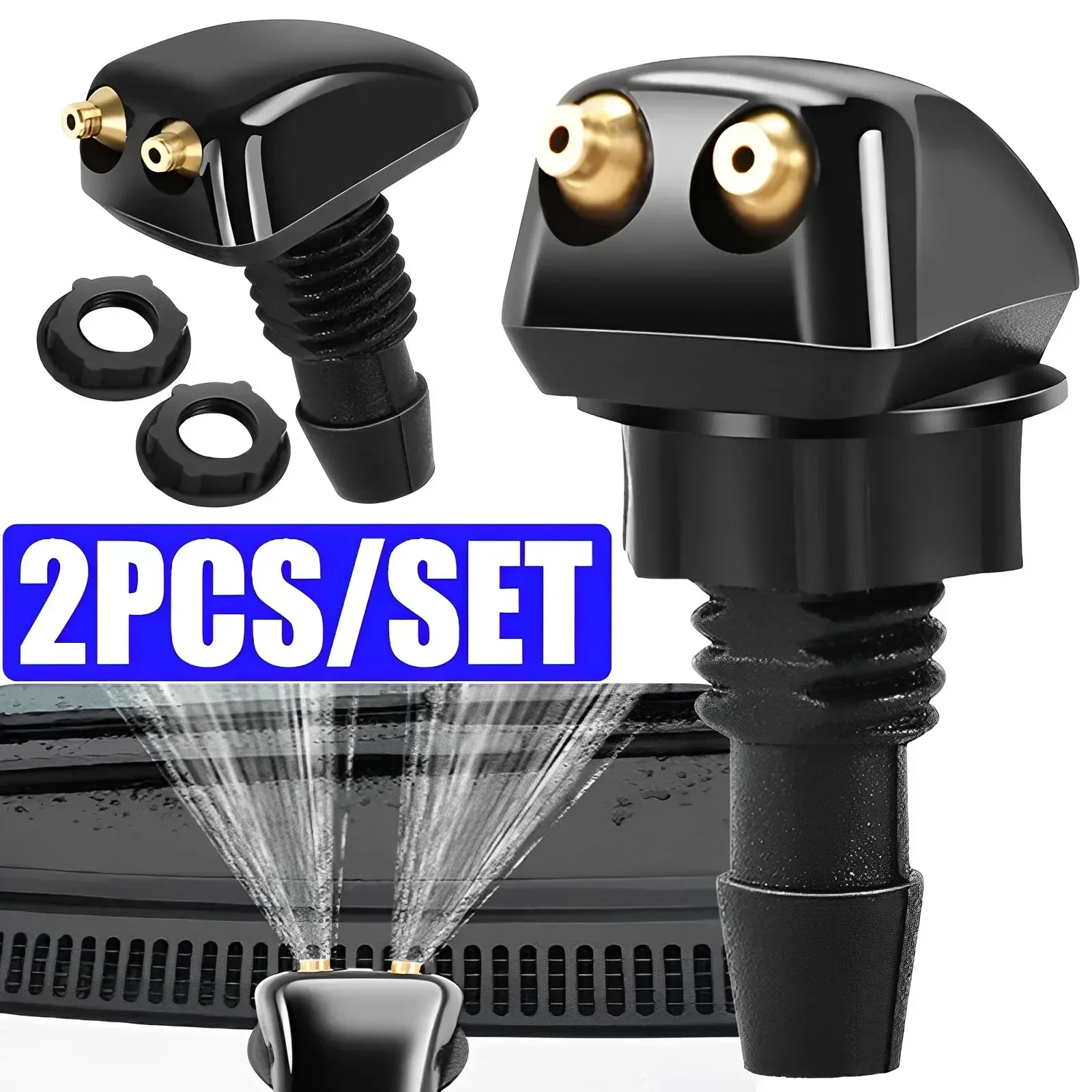 Automotive Dual-Hole Windshield Washer Nozzle Windshield Wiper Washer Nozzle Wiper Nozzle Sprayer Sprayer Automotive Accessories