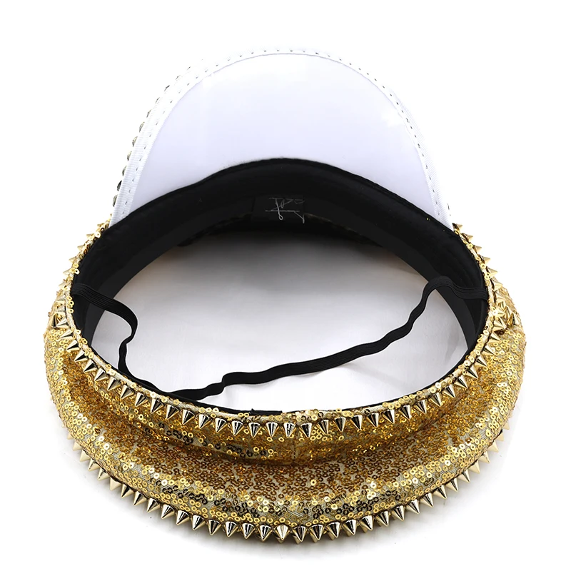 Women Men Steampunk Military Hat With Gold Rivet Queen Sequin Burning Captain Sergeant Hat Rave Festival Bachelorette Part Sailor Hat Women Hats Women Military Hat Mens Hat