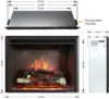 Electric Fireplace Insert with Fire Crackling Sound, Remote Control, 750/1500W, Black, 33 1/16 Inches Wide, 25 9/16 Inches High 2