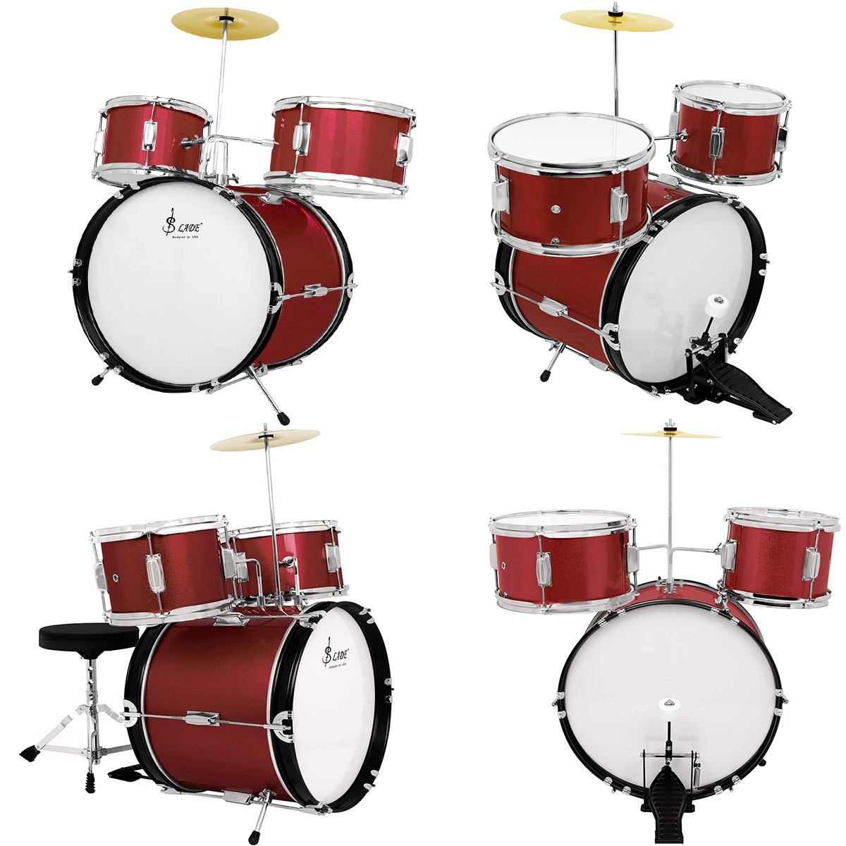 SLADE Children's Drum Set Jazz Drum Set for Early Childhood Education Percussion Toy Boys and Girls Christmas Gift
