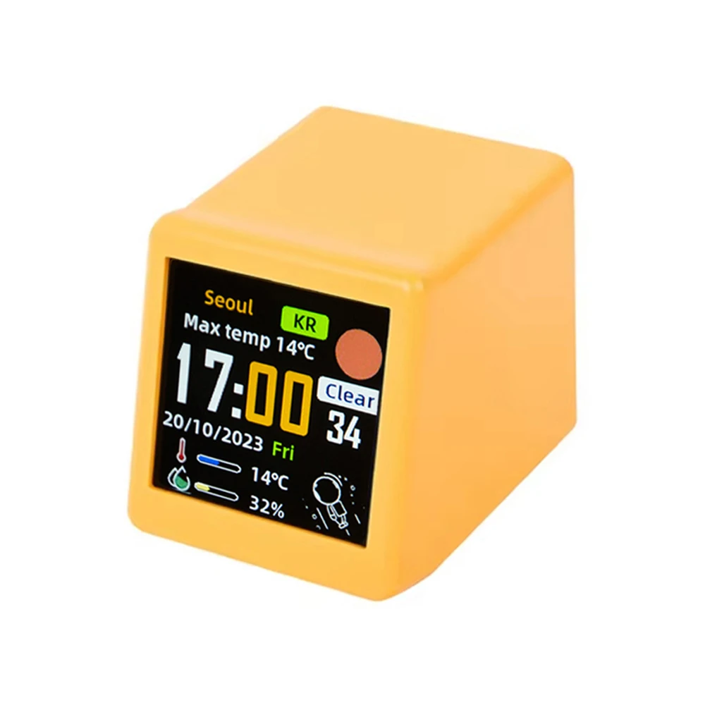 Smart Wifi Weather Station Display Weather Temperature Humidity Time Alarm Clock Desktop Decoration digital clock table clock weather station display